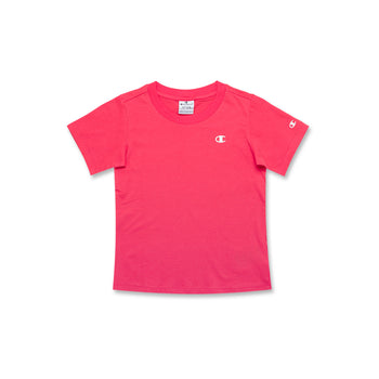 T-shirt fucsia da bambina con logo bianco sul petto Champion, Brand, SKU a752000050, Immagine 0