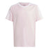 T-shirt rosa chiaro da bambina con strisce bianche adidas Essentials 3-Stripes Loose Fit Boyfriend, Abbigliamento Sport, SKU a752000057, Immagine 0