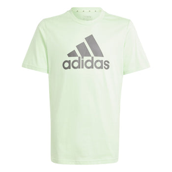 T-shirt verde chiaro da bambino con logo sul petto adidas Essentials Big Logo, Abbigliamento Sport, SKU a762000093, Immagine 0