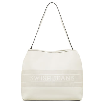 Borsa a spalla bianca off-white traforata da donna Swish Jeans Miami, Borse e accessori Donna, SKU b511001775, Immagine 0