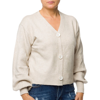 Cardigan corto grigio da donna con chiusura a bottoni Swish Jeans, Abbigliamento Donna, SKU c811000111, Immagine 0