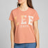 T-shirt corallo da donna con logo sul petto Lee Varsity, Abbigliamento Donna, SKU c812000150, Immagine 0