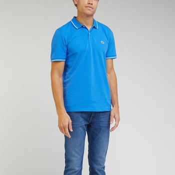 Polo azzurra da uomo con bordino a contrasto Lee, Abbigliamento Uomo, SKU c821500095, Immagine 0