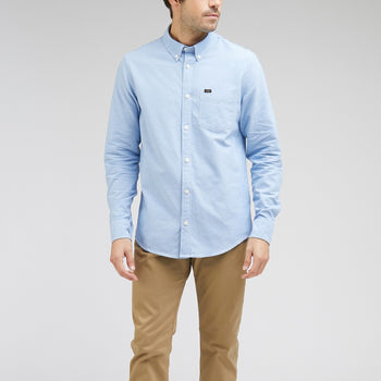 Camicia azzurra button-down da uomo Lee, Abbigliamento Uomo, SKU c822000202, Immagine 0