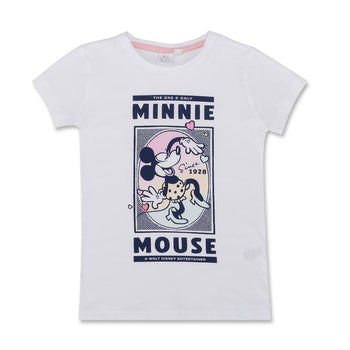 Pigiama corto bianco e rosa da bambina con stampa Minnie, Abbigliamento Sport, SKU c866000010, Immagine 0