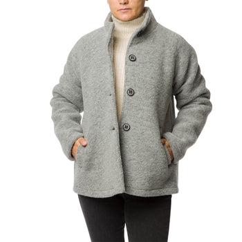 Cappotto corto grigio in lana cotta da donna Swish Jeans