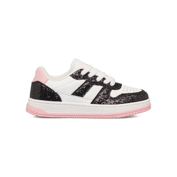 Sneakers bianche e rosa da bambina con paillettes nere Swish Jeans, Scarpe Bambini, SKU k232000394, Immagine 0
