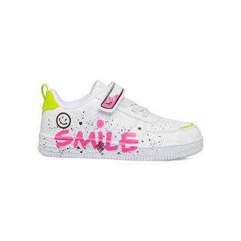 Sneakers bianche da ragazza con dettagli rosa e gialli 10 Baci, Scarpe Bambini, SKU k232000541, Immagine 0