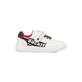 Sneakers bianche da ragazzo con logo laterale Ducati, Brand, SKU k262000480, Immagine 0