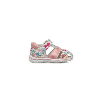 Sandali primi passi bianchi e rosa da bambina con fiorellini Primigi Baby Sweet, Scarpe Primi passi, SKU k281000216, Immagine 0