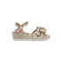 Sandali beige in tessuto con stampa floreale 10 Baci, Scarpe Bambini, SKU k285000054, Immagine 0