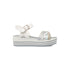 Sandali bianchi con zeppa da bambina con glitter e strass 10 Baci, Scarpe Bambini, SKU k285000388, Immagine 0