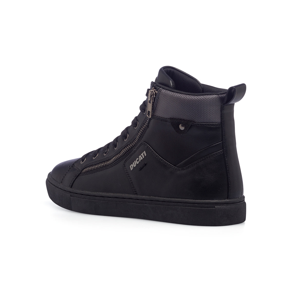 SNEAKERS ALTE CON ZIP LATERALE UOMO NERO - Step By Step