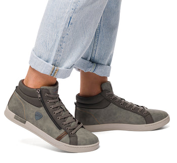 Sneakers alte grigie da uomo con zip laterale Ducati, Brand, SKU m114002015, Immagine 0