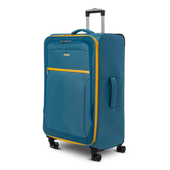 Trolley grande azzurro in tessuto Romeo Gigli, Valigie, SKU o911000330, Immagine 0