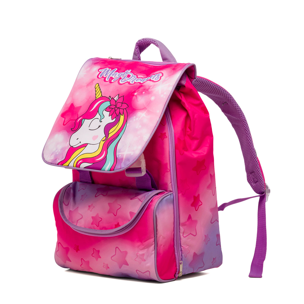 Zaino rosso per bambini Unicorno rosa 