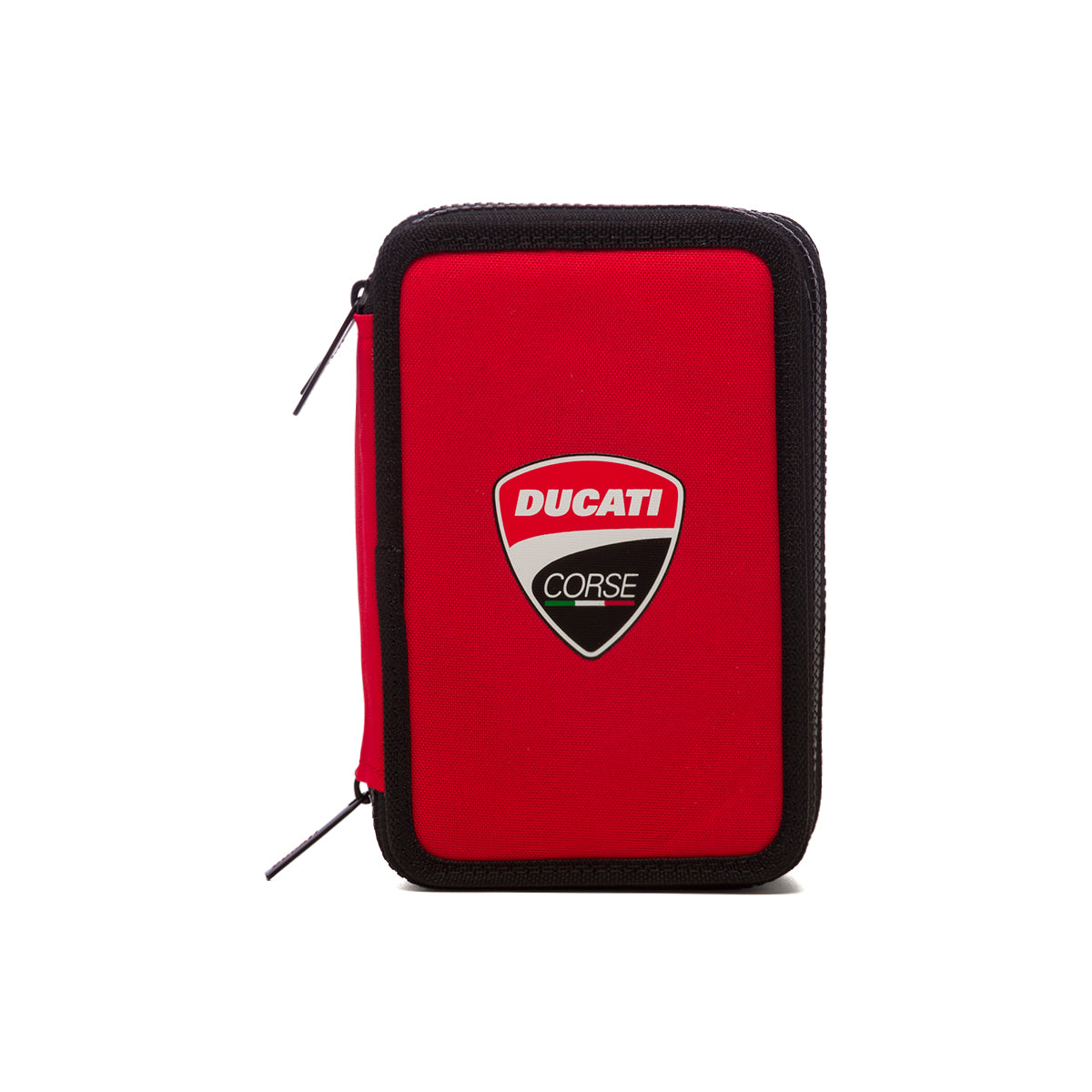 Astuccio a 3 cerniere rosso con badge Ducati Corse