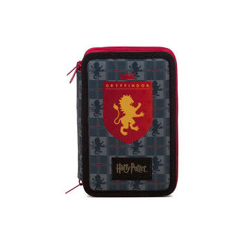 Astuccio a 3 cerniere grigio con stemma Grifondoro - Harry Potter