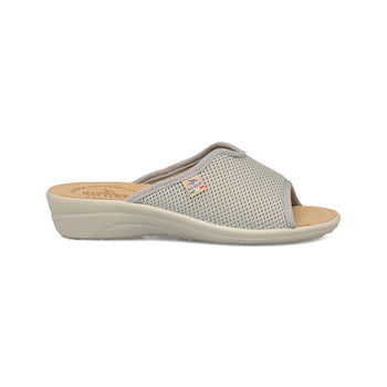 Ciabatte grigie da donna con sottopiede in pelle Fly Flot, Ciabatte Donna, SKU p412001079, Immagine 0