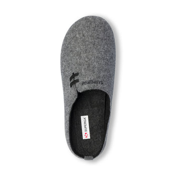 Pantofole da uomo grigie in tessuto con logo Superga