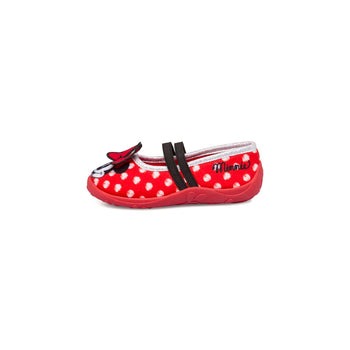 Pantofole rosse a pois da bambina con fiocchetto Minnie