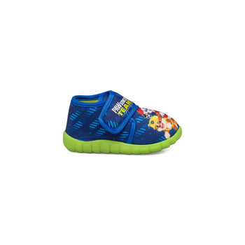 Pantofole blu da bambino con suola verde e stampa Paw Patrol
