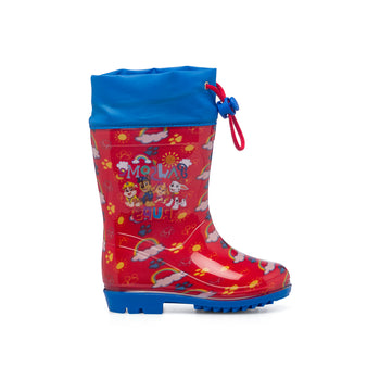 Stivali di gomma rossi e blu da bambino con logo Paw Patrol