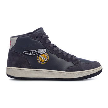 Sneakers alte da uomo grigie con logo laterale Scrambler Ducati Wing Mid, Brand, SKU s322000135, Immagine 0