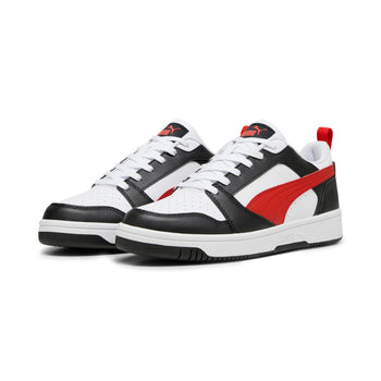 Sneakers bianche da uomo dettagli rossi e neri Puma Rebound v6, Brand, SKU s322500264, Immagine 0