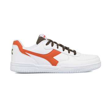 Sneakers bianche da uomo con dettagli arancioni e verdi Diadora Raptor Low, Brand, SKU s322500306, Immagine 0