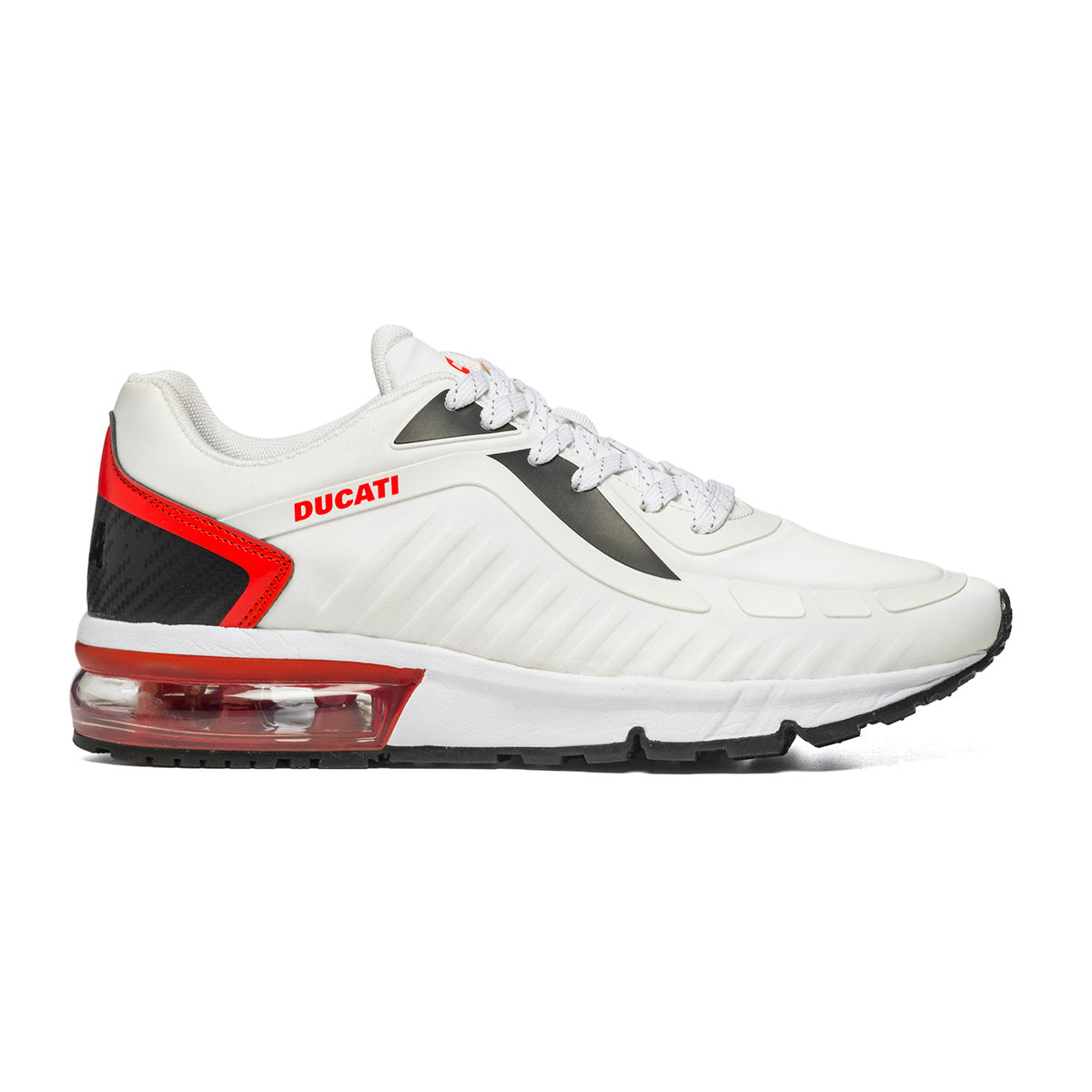 Sneakers bianche in similpelle e tessuto con logo Ducati Anthime