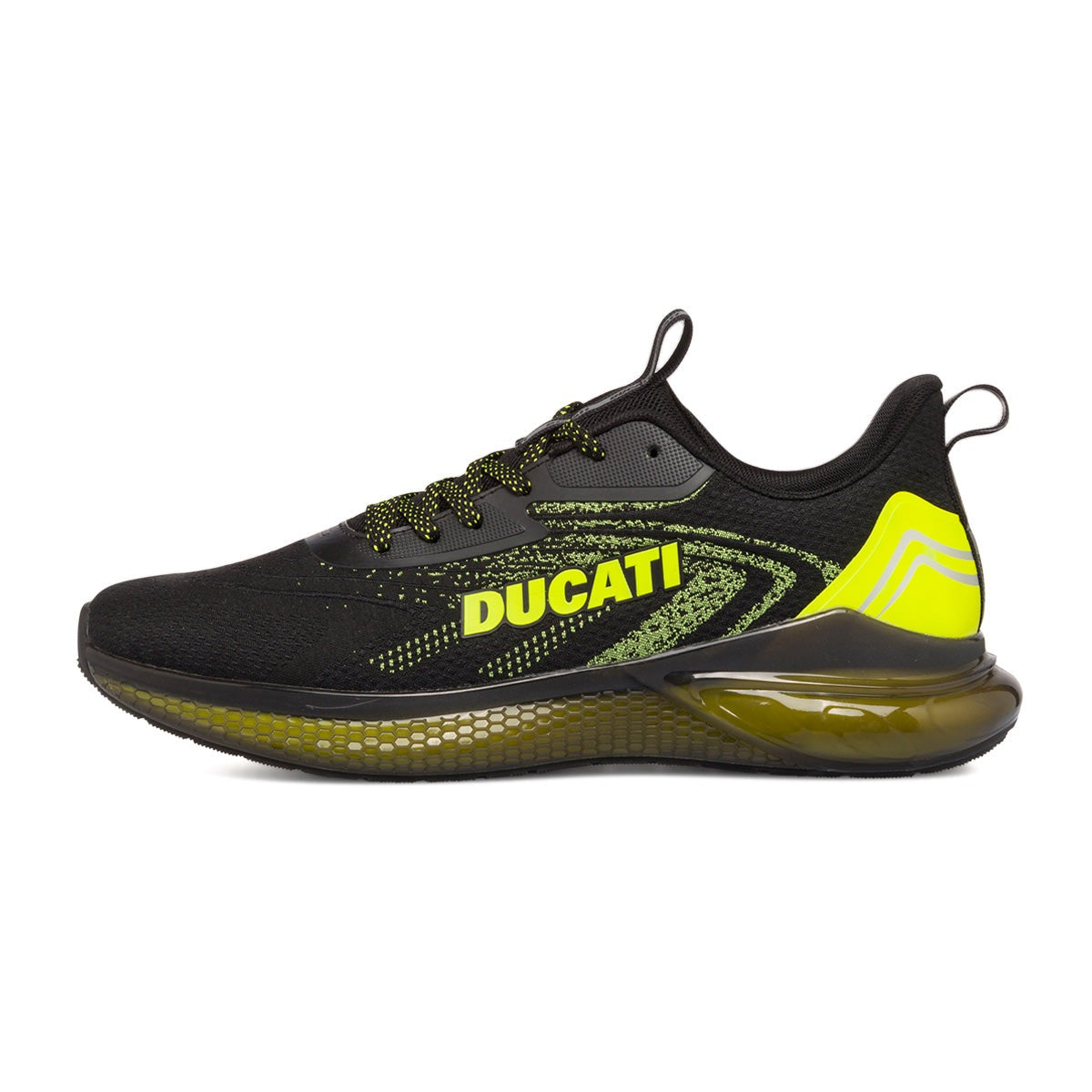 Scarpe sportive nere e giallo fluo da uomo Ducati Road Runner