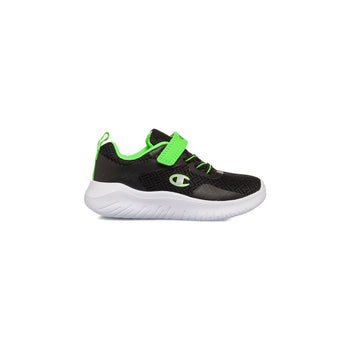 Sneakers primi passi da bambino nere con velcro e lacci verdi Champion Softy Evolve B, Brand, SKU s331000138, Immagine 0