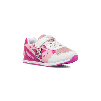 Sneakers primi passi rosa e fucsia da bambina con luci Minnie