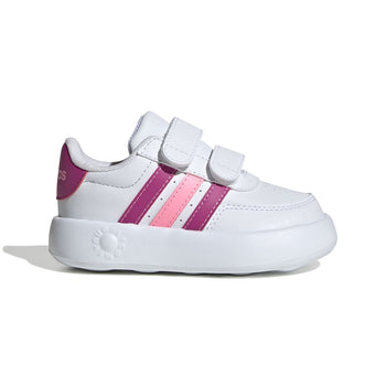 Sneakers primi passi bianche da bambina con strisce rosa e fucsia adidas Breaknet 2.0 CF I, Brand, SKU s334000186, Immagine 0