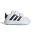 Sneakers primi passi bianche da bambino con strisce nere adidas Grand Court 2.0 CF I, Brand, SKU s334000188, Immagine 0