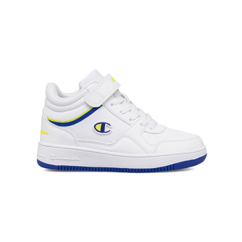 Sneakers alte bianche da bambino con logo laterale Champion Rebound Mid B Ps, Brand, SKU s342500243, Immagine 0