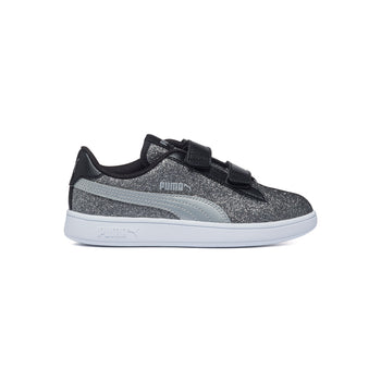 Sneakers nere e argento effetto glitterato con striscia laterale Puma Smash  v2 Glitz Glam V PS
