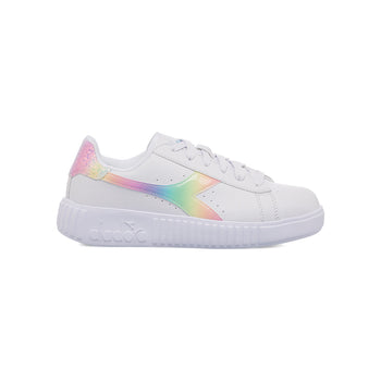 Sneakers bianche da ragazza con logo arcobaleno Diadora Game Step Bloom GS, Brand, SKU s352000073, Immagine 0