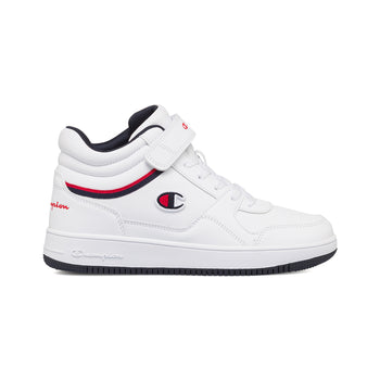 Sneakers alte bianche da ragazzo con dettagli blu e rossi Champion Rebound Vintage, Brand, SKU s352500200, Immagine 0