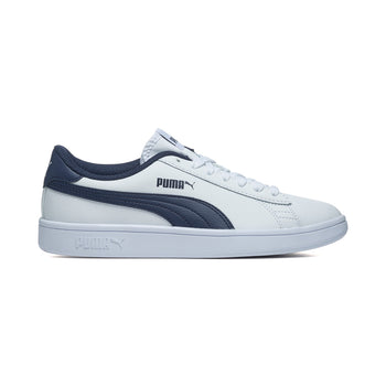 Sneakers bianche in pelle e similpelle con striscia laterale Puma Smash V2  L Jr