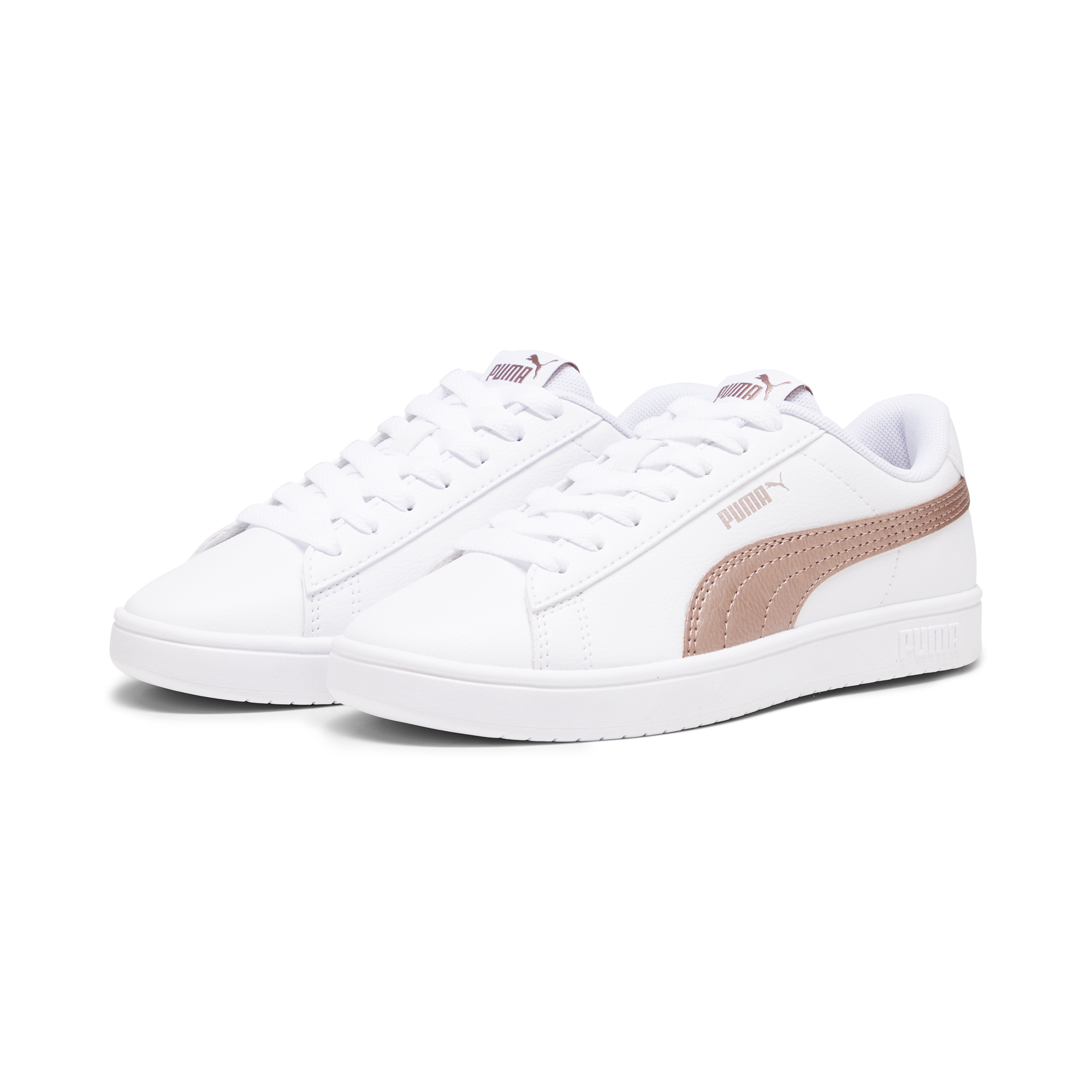 Sneakers bianche da ragazza con decorazioni oro rosa Puma Rickie Classic Jr, Brand, SKU s354000178, Immagine 0