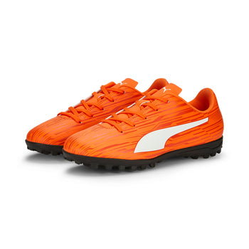 Scarpe da calcetto arancioni da ragazzo Puma Rapido III TT Jr, Brand, SKU s356000085, Immagine 0