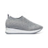 Sneakers slip-on grigie in tessuto con strass Lora Ferres, Donna, SKU w013000030, Immagine 0