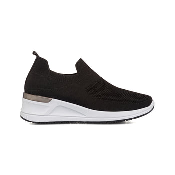 Sneakers slip-on nere da donna con dettaglio laminato e maxi-suola Lora Ferres, Donna, SKU w013000223, Immagine 0