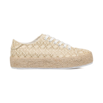 Sneakers beige da donna con suola in corda Lora Ferres, Donna, SKU w014001064, Immagine 0