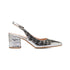 Décolleté slingback argento con stampa cocco Lora Ferres, Donna, SKU w023000038, Immagine 0