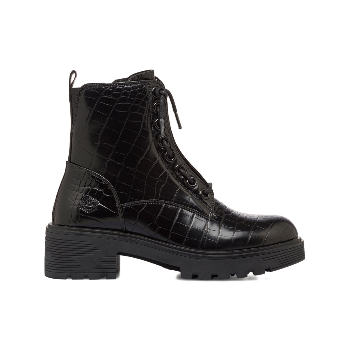 LUMBERJACK BLONDY SW68201 ANFIBI SCARPONCINI DONNA IN PELLE STRINGATI NERO