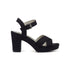 Sandali neri in tessuto con tacco 9 cm Lora Ferres, Donna, SKU w042000007, Immagine 0