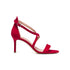 Sandali con tacco rossi in tessuto con doppio cinturino incrociato Lora Ferres, Donna, SKU w042000103, Immagine 0